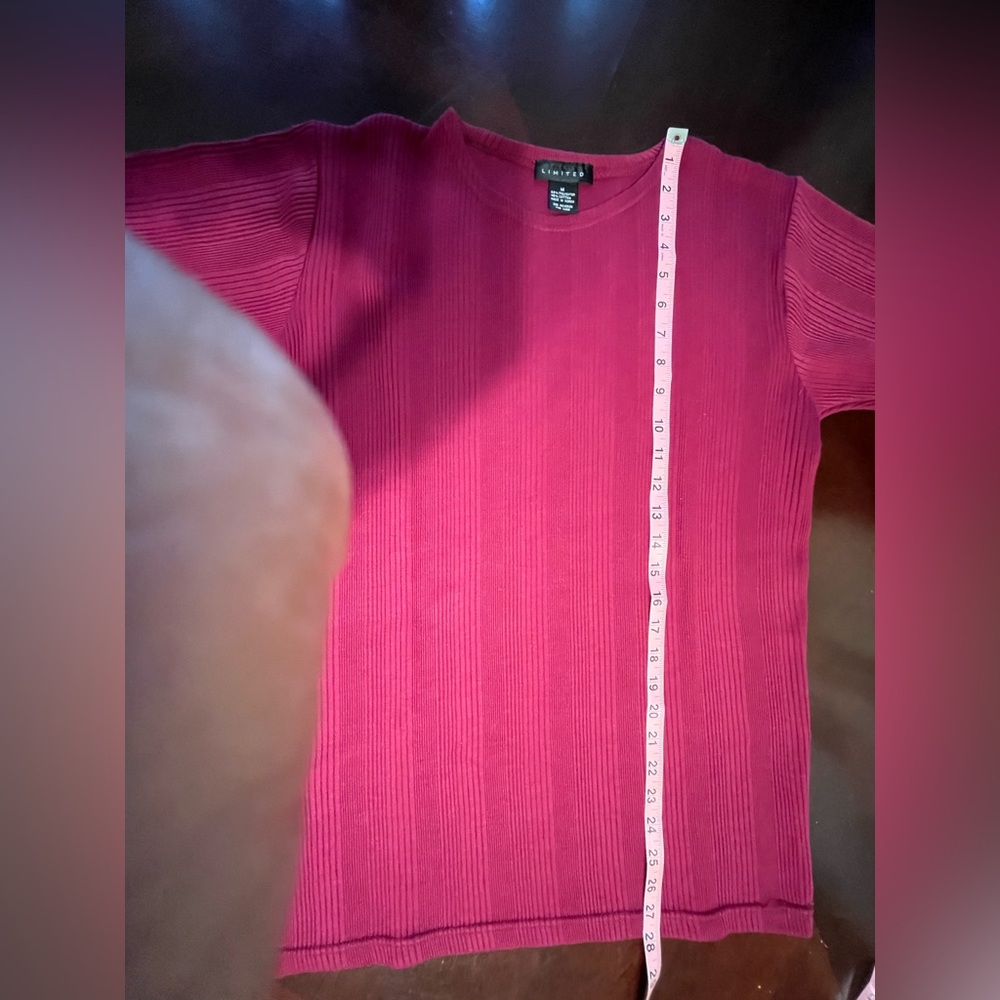 Limited Deep Red Ribbed Top - Picture 8 of 11